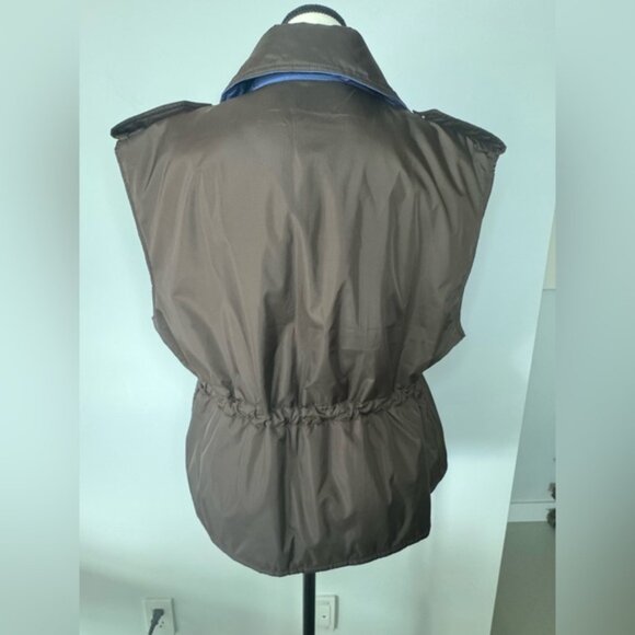 Ganni Reversible Quilted Vest Blue/Brown – Brand New - Picture 6 of 17